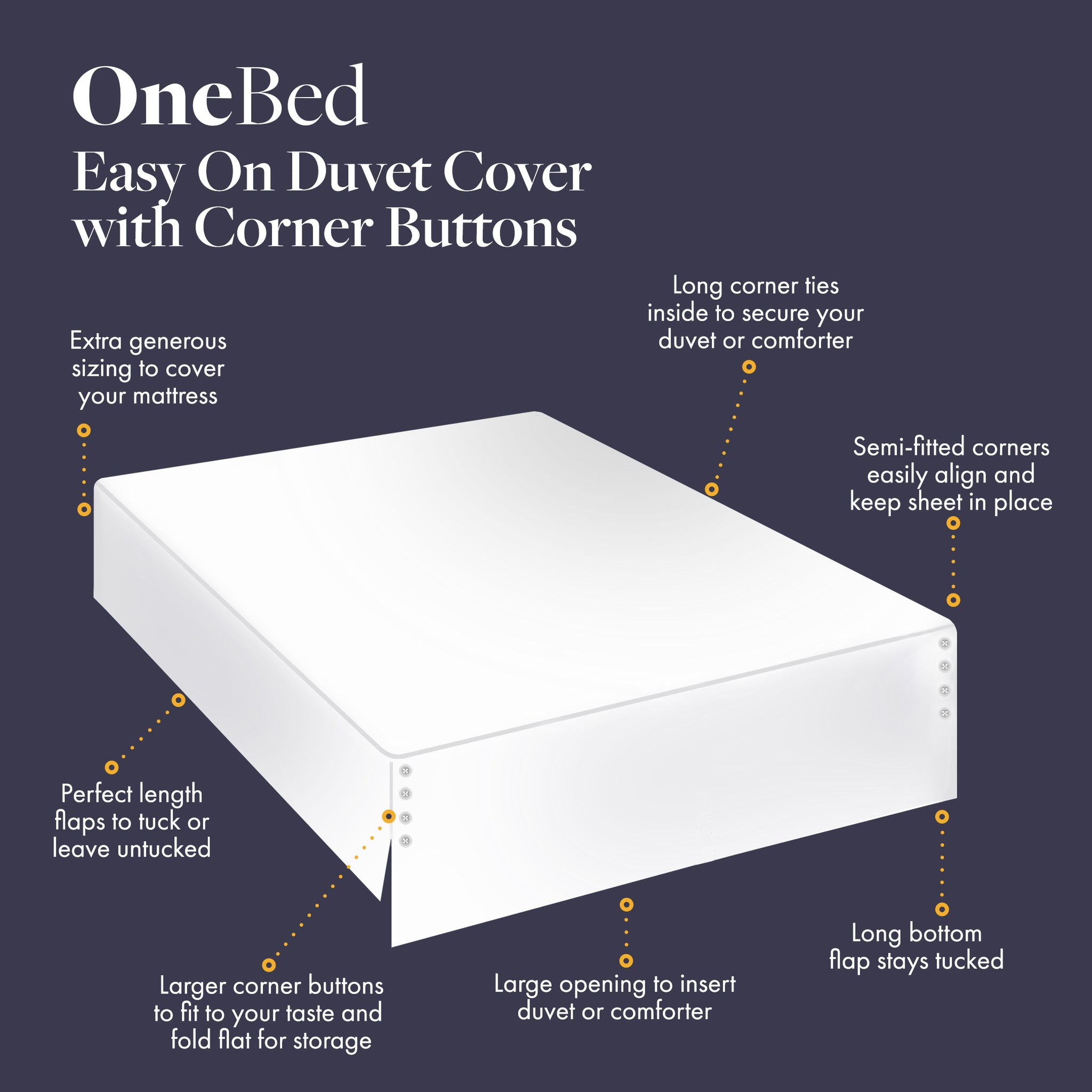 Cool Easy On Duvet Cover (w/ Corner Buttons)