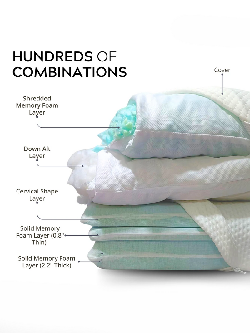 One Bed Max Adjustable Pillow Combo Pack
