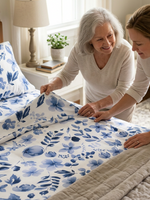 Cool Botanical Easy On Flat Sheet (w/ Corner Buttons)