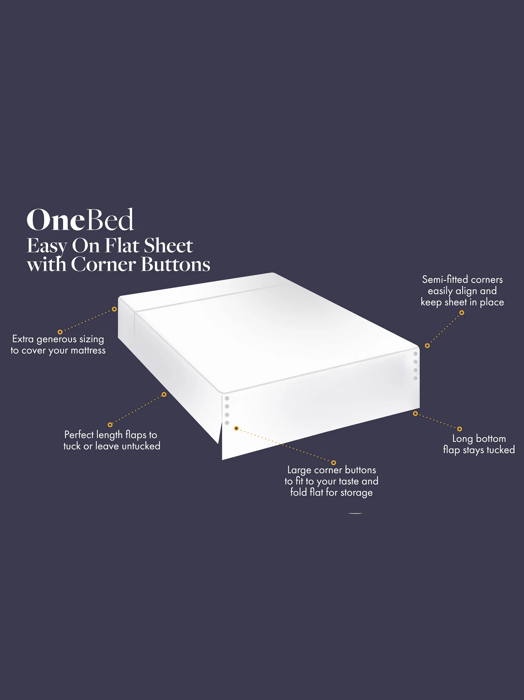 Cool Easy On Flat Sheet (w/ Corner Buttons)